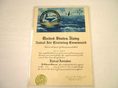 Scanned, Certificate, U.S. Navy Naval Air Training Command, Roger B. Chaffee Archive Collection #6