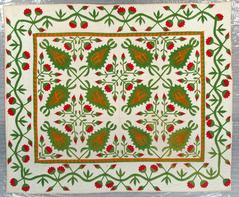 Appliqued And Pieced Quilt, Pineapple And Roses Pattern