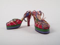 Shoes, Woman's Multi-colored Strappy Sandals