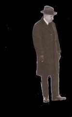 PNG, Man in coat looking right