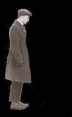 PNG, Man in coat looking right (profile)