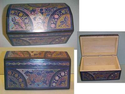 Mexican Wooden Guerrero Or Keepsake Box