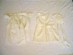 Infant's Outfit, 3 Piece, White Dress, White Slip, Bonnet