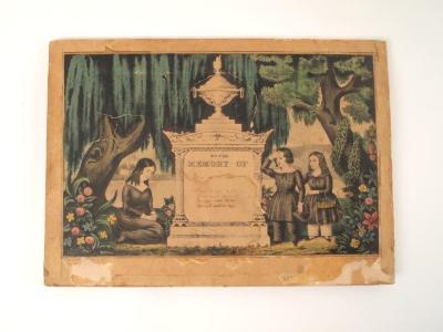 Print, Hand-colored Lithograph, In Memory of Eliza Thompson Who Died As A Baby In 1835