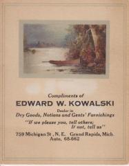 Advertising Card,  Kowalski Dry Goods" With Needles"