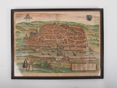 Map, Hand-colored Engraving, of Bloys, France