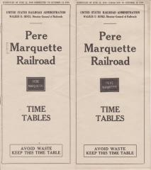 Time Table And Map, Pere Marquette Railroad