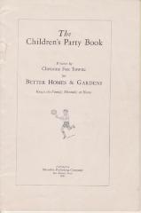 Booklet, Party, 'the Children's Party Book'