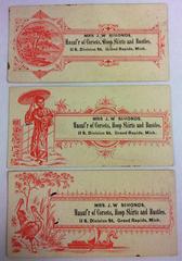 Trade Card, 'mrs. J. W. Simonds, Manufacturer Of Corsets, Hoop Skirts And Bustles