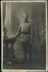 Reproduction Photograph, Josef Daynowicz In Hallers Army Uniform, 1918, John Arsulowicz, Jr. Archival Collection #135