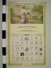 Reproduction Calendar, 1958, Polish Language John Arsulowicz, Jr. Archival Collection #135