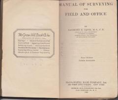 Book, 'manual For Surveying For Field And Office.'