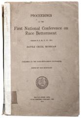 Book, Proceeding of the First National Conference on Race Betterment