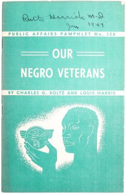 Pamphlet, Our Negro Veterans