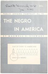 Pamphlet, The Negro in America