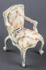 Miniature, Louis XV-Style Fauteuil Tree Ornament Chair