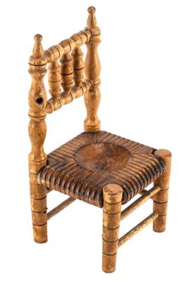 Miniature, Turned and Carved Style Chair