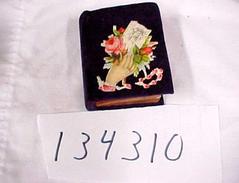 Needle Case, Purple Velvet 'forget-me-not' Book-type