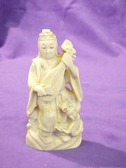 Carved Ivory Figure Playing A Lute, 'the Entertainer'