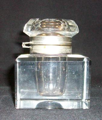 Glass Lidded Inkwell