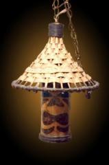 ORCHIDS BAMBOO CHINA HAT TIKI FACE LAMPS 