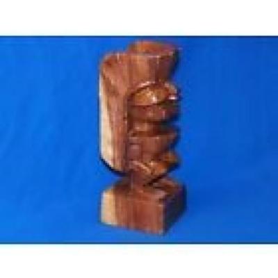 Wooden Tiki God Sculpture