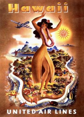 1950s Hawaiian Travel Poster