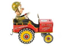 G. I. Joe and his Jouncing Jeep Wind-Up Toy