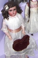 Doll, Female Bisque Head And Leather Body