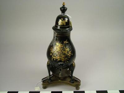 Coffee Pot And Burner, Dutch Japanned