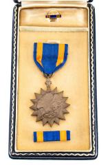 Medal, U.S. Navy Air Medal, Squadron 62, Roger B. Chaffee, With Letter (2 Pcs.), 1962, Roger B. Chaffee Archive Collection #6 
