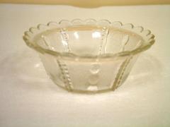 Sauce Dish, Beaded Panel Design, Clear