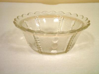 Sauce Dish, Beaded Panel Design, Clear