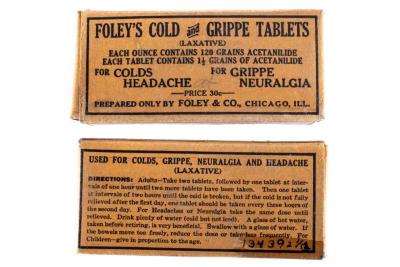 Pharmaceutical, Foley's Cold and Grippe Tablets