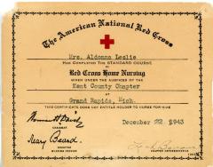 Certificate, Red Cross 