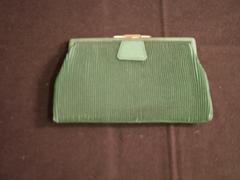 Purse, Green Pleated Clutch