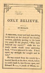 Pamphlet, Religious , 'Only Believe'