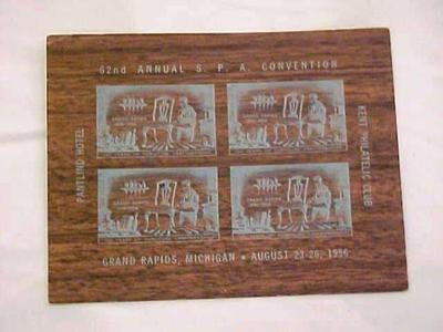 Grand Rapids Furniture Plate Block Souvenir, Kent Philatelic Club