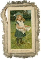 Christmas Card, Little Girl In Country Side, 'wishing You A Happy  Christmas'