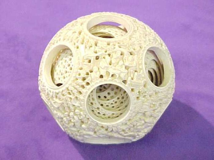 Pierced Ivory Puzzle Ball
