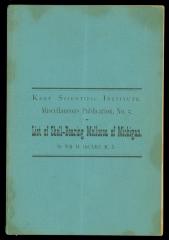 Booklet, List Of The Shell-bearing Mollusca Of Michigan