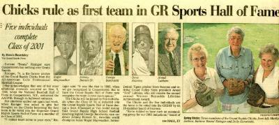 "Chicks Inducted into the Grand Rapids Sports Hall of Fame", All-American Girls Baseball League Archival Collection #66   