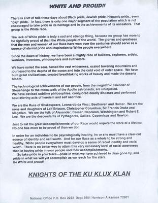 Flyer, White And Proud