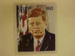 John F. Kennedy 3-d Relief Stamp, Kingdom Of Bhutan