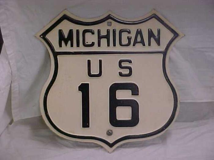 Highway Sign, Michigan U.S. Route 16