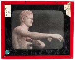 Lantern Slide, Statue of a Man