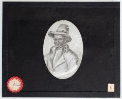 Lantern Slide, Man with Hat