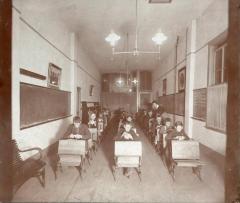 Photograph, Newsboy Sewing Class