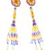 Beaded Rosette Necklace And Earrings