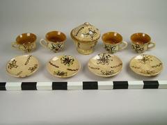 Tea Set, Cups And Saucers With Sugar Bowl